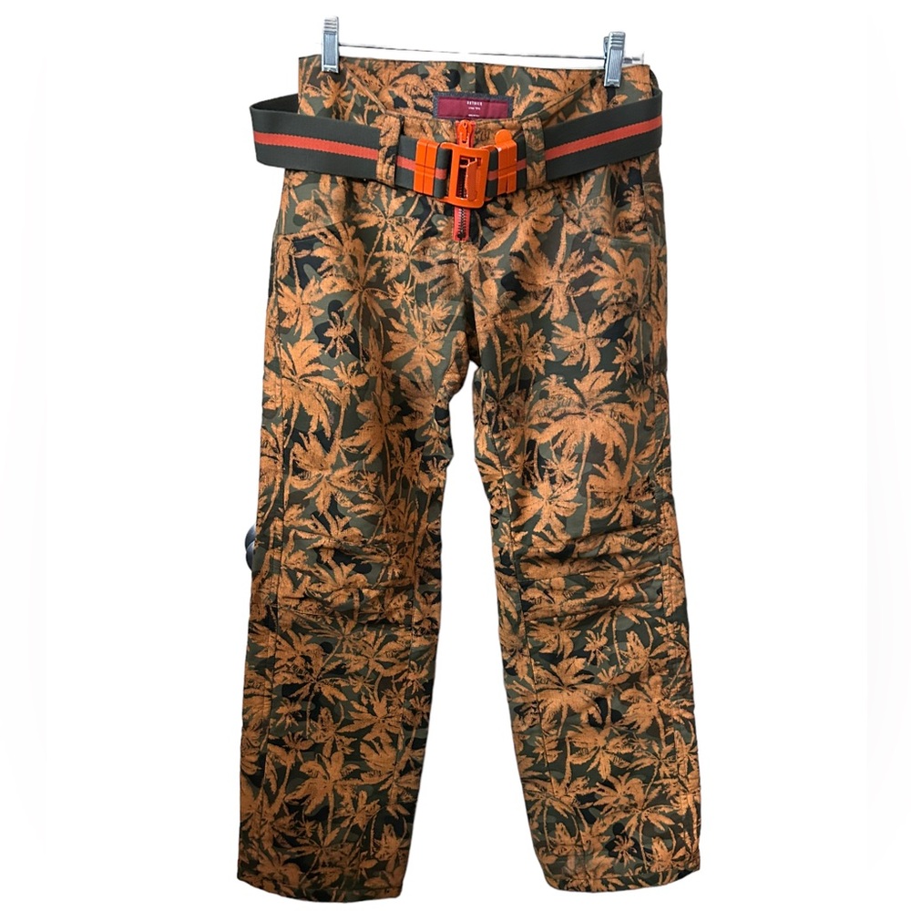 Rare Authier Orange Palm Print Ski Pants Size Large.